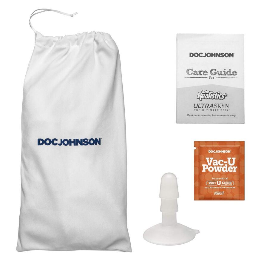 Кончающий фаллоимитатор из киберкожи Doc Johnson The Realistic Cock ULTRASKYN - Squirting 9,5 Inch Vanilla