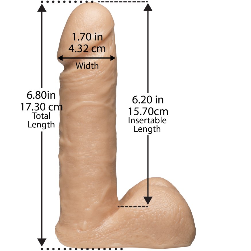 Фаллоимитатор-насадка Doc Johnson Vac-U-Lock - 6 Inch ULTRASKYN Cock White, диаметр 4,3см