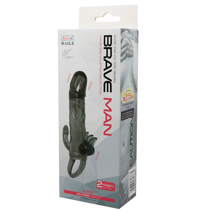 Насадка на член - Brave Man Vibrating Penis Sleeve Black