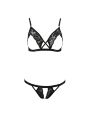 Комплект белья с открытым доступом DIABOLINA SET black S/M - Passion