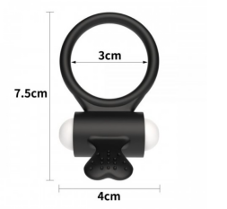 Ерекційне віброкільце Power Clit Cockring, Black