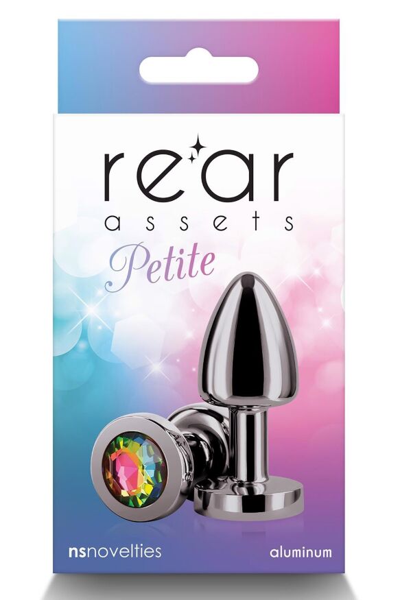 Анальная пробка с радужным кристалом NS Novelties Rear Assets Petite, металлик