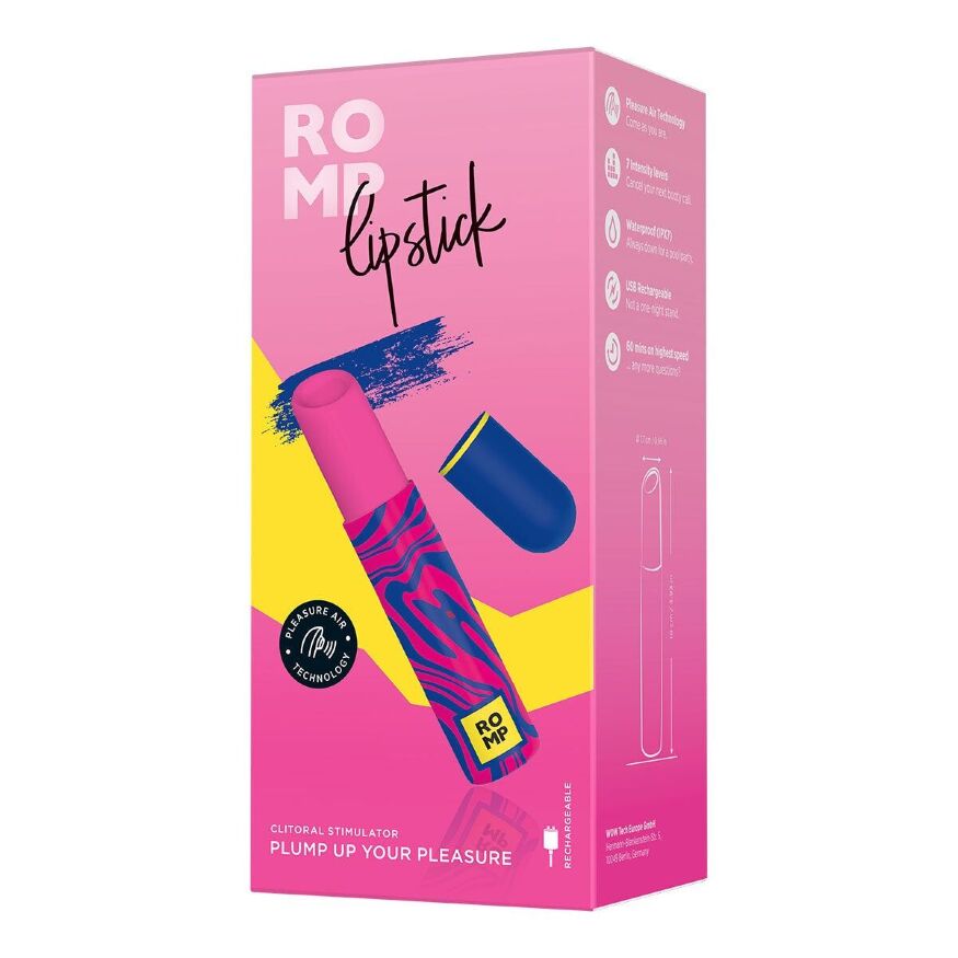 Вакуумный клиторальный стимулятор-помада Romp Lipstick, 7 уровней интенсивности