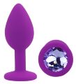 Силиконовая анальная пробка EGZO - Silicone Purple Round Plug Amethyst, size S