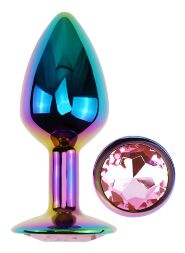 Анальна пробка з кристалом EGZO - Multicolor Round Plug Pink size S