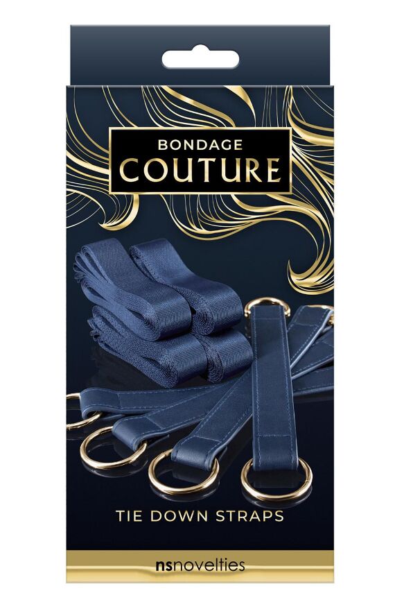 Система фиксации к кровати NS Novelties BONDAGE COUTURE TIE DOWN STRAPS BLUE