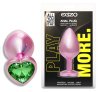 Анальная пробка с кристаллом EGZO - Pink Perl Heart Plug Green, size S