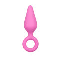 Анальная пробка со стоппером-кольцом Easytoys, силиконовая, розовая, 12 х 3.5 см