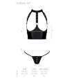 Passion - GENEVIA SET WITH OPEN BRA - Комплект из эко-кожи, XXL/XXXL