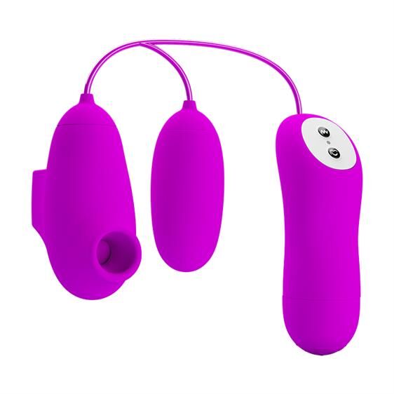 Виброяйцо с клиторальным стимулятором - Pretty Love Suction &amp; Vibro Bullets Purple