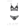 Комплект Passion Christa Set black S/M: браллет с ажурным лифом и открытыми трусиками