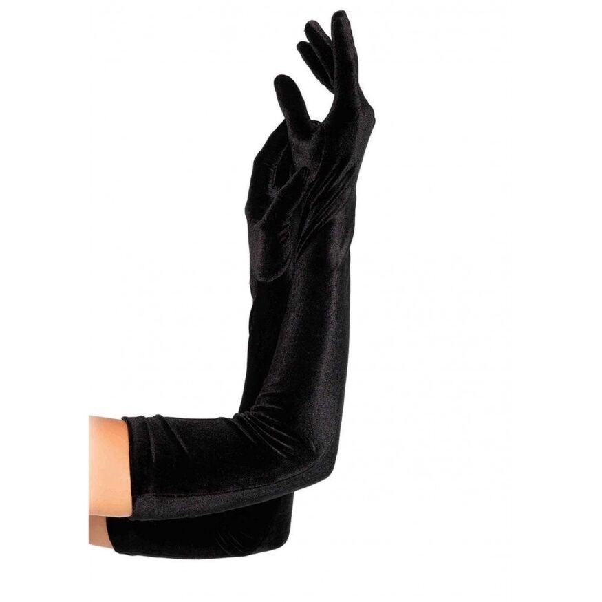 Сексуальные перчатки Stretch Velvet Opera Length Gloves от Leg Avenue, черные