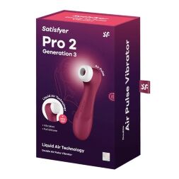 Розкішний симулятор орального сексу для жінок Satisfyer Pro 2 Generation 3 With Liquid Air Wine Red