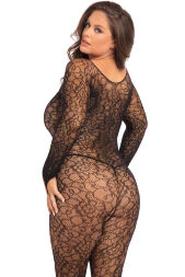 Мереживний бодістокінг з відкритим доступом Rene Rofe, чорний, XL/2XL