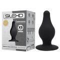 Анальна пробка термореактивна Silexd Plug Model 2 конічної форми, чорна, XS