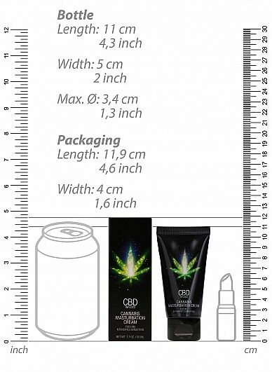 Стимулирующий крем для мужчин Shots - CBD Cannabis Masturbation Cream For Him, 50 ml