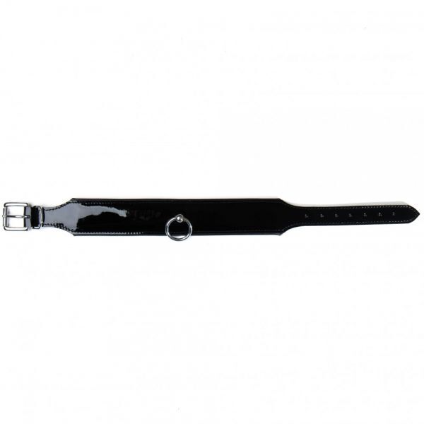 Ошейник Leather lackered, Black