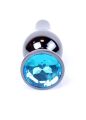 Анальна пробка - Jewellery Dark Silver Long Plug Light Blue
