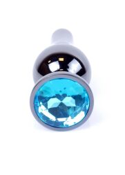 Анальна пробка - Jewellery Dark Silver Long Plug Light Blue