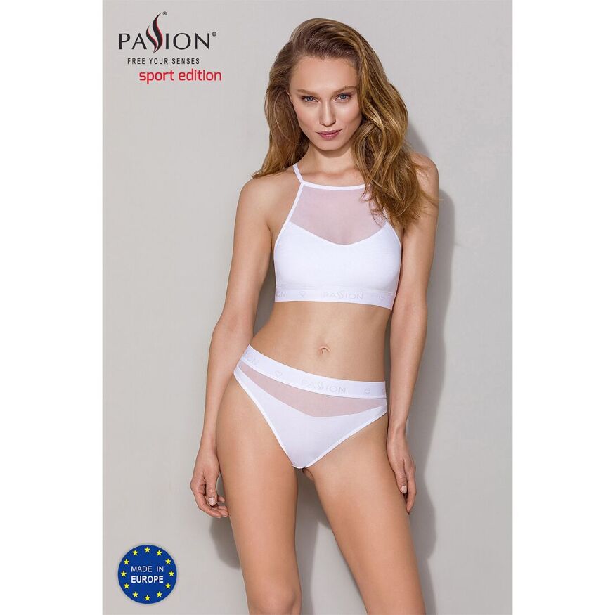 Спортивный топ с прозрачной вставкой PS006 TOP white XL - Passion