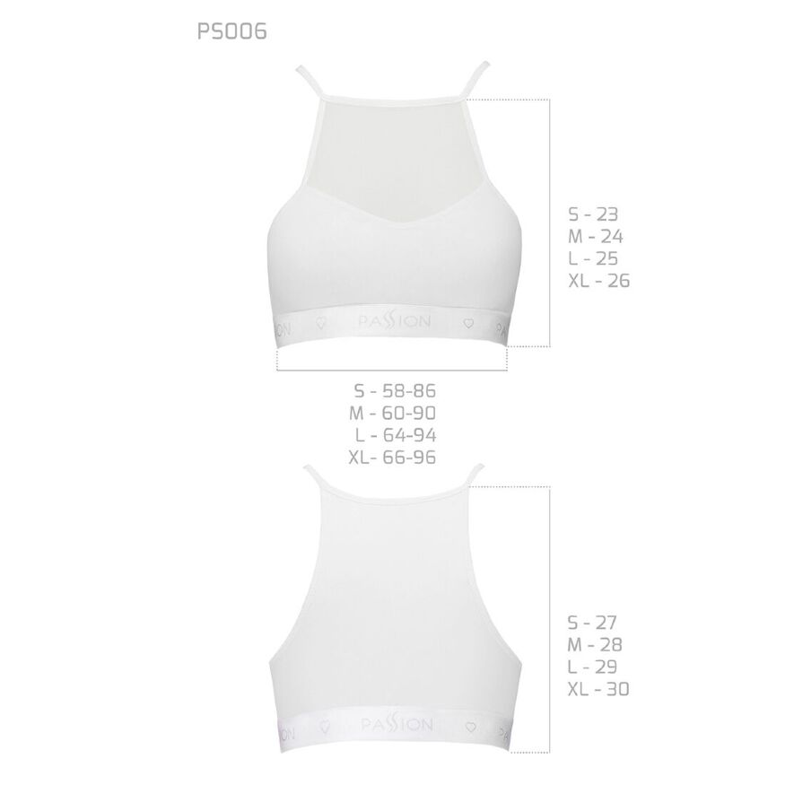 Спортивный топ с прозрачной вставкой PS006 TOP white XL - Passion