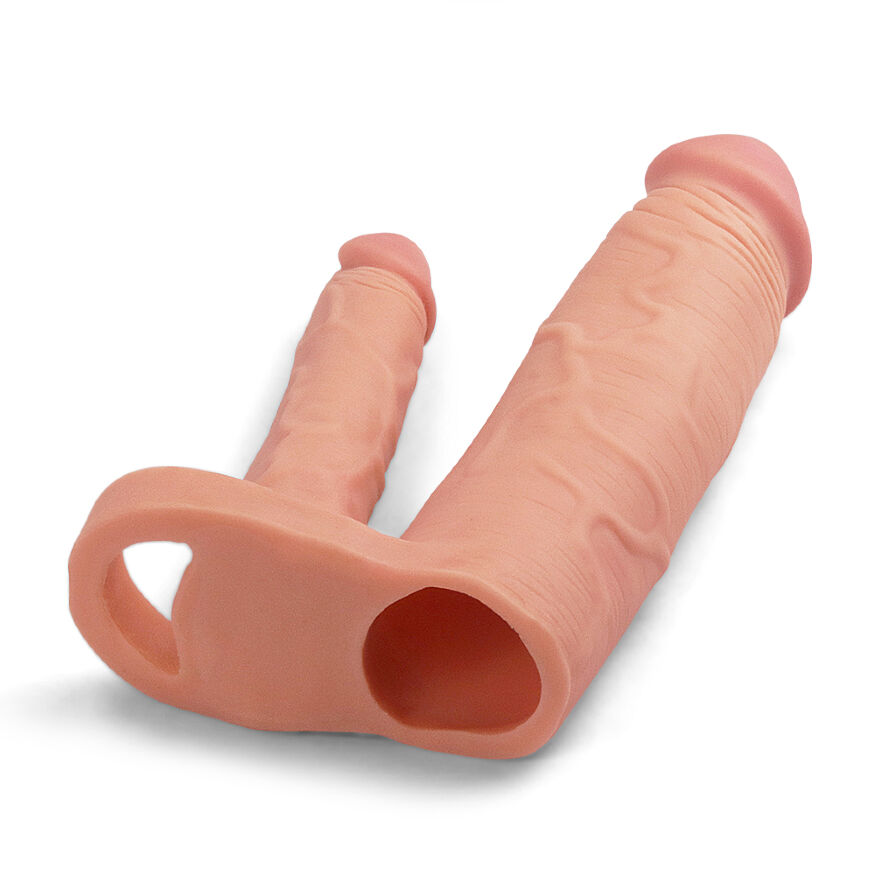 Удлинительная насадка на член для двойного проникновения Pleasure X-Tender Double Penis Sleeve Add 2" Flesh