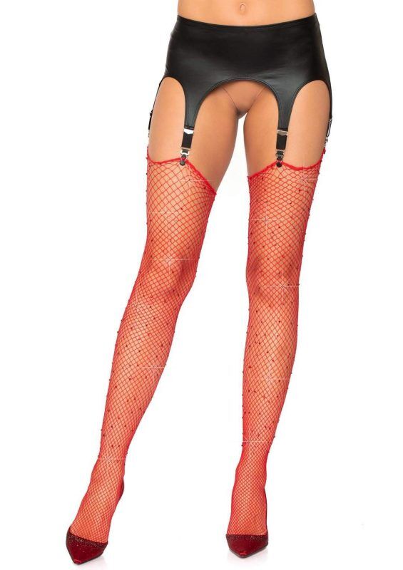 Чулки с красными бриллиантами Leg Avenue