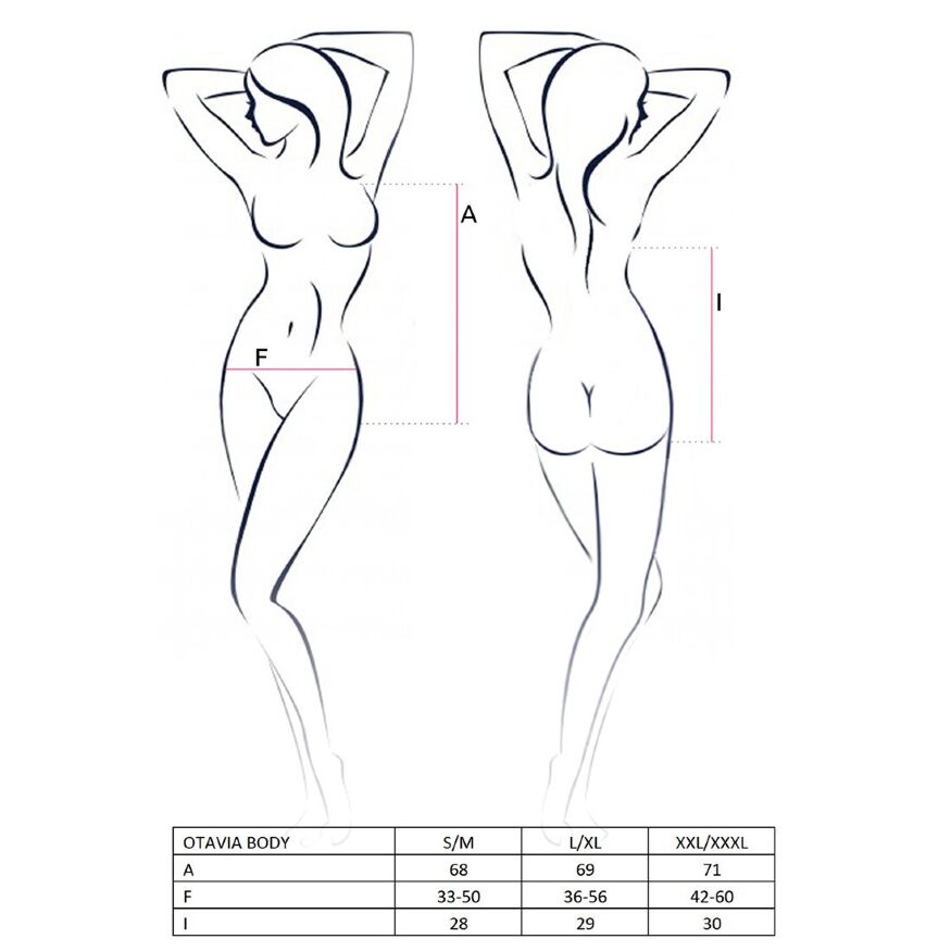 Боді монокіні з глибоким декольте Passion OTAVIA BODY L/XL, black