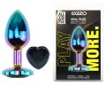 Анальна пробка з кристалом EGZO - Multicolor Heart Plug Black size M