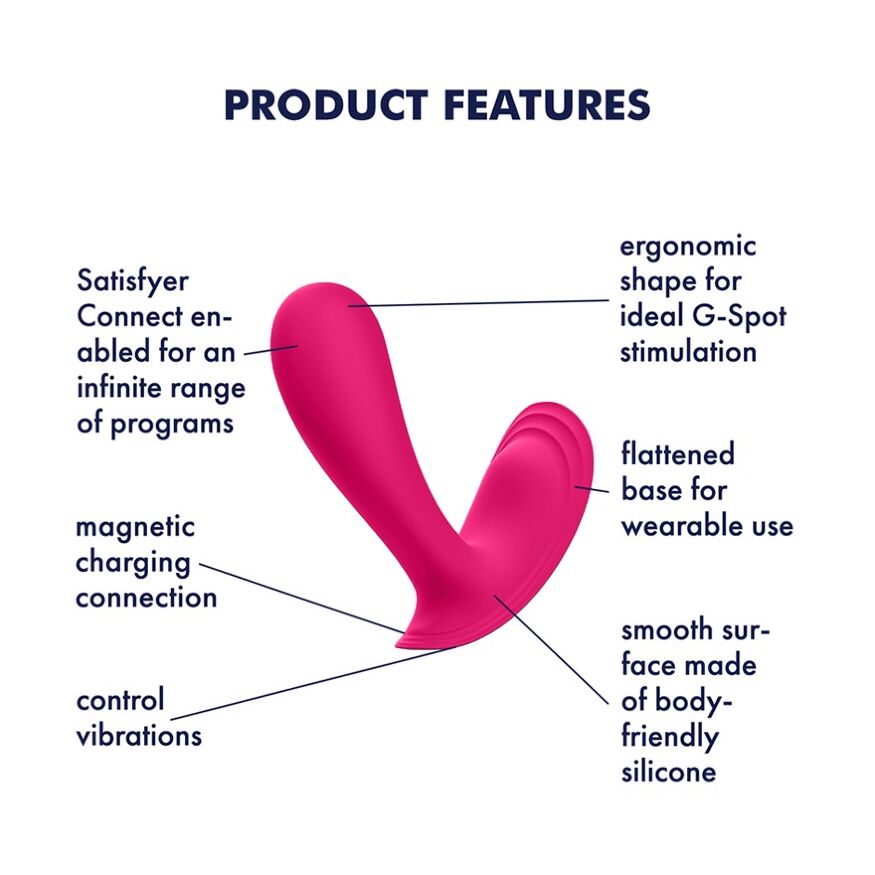 Смарт-вібратор у трусики з двома моторами Satisfyer Top Secret для точки G та клітора, рожевий