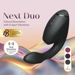 Вибратор-стимулятор вакуумный Womanizer Next Duo Black для точки G, черный