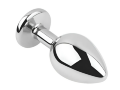 Анальная пробка с кристаллом EGZO - Silver Round Plug Rainbow size S