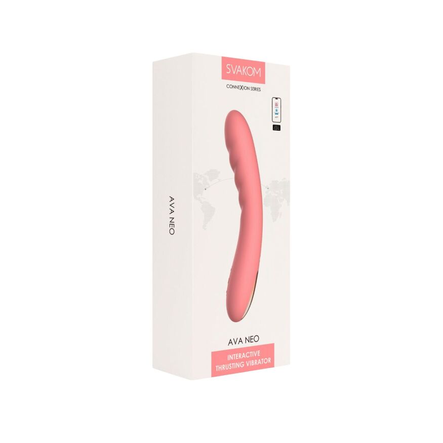 Смарт-вибратор с пульсацией Svakom Ava Neo Peach Pink, 15 режимов работы, водонепроницаемый