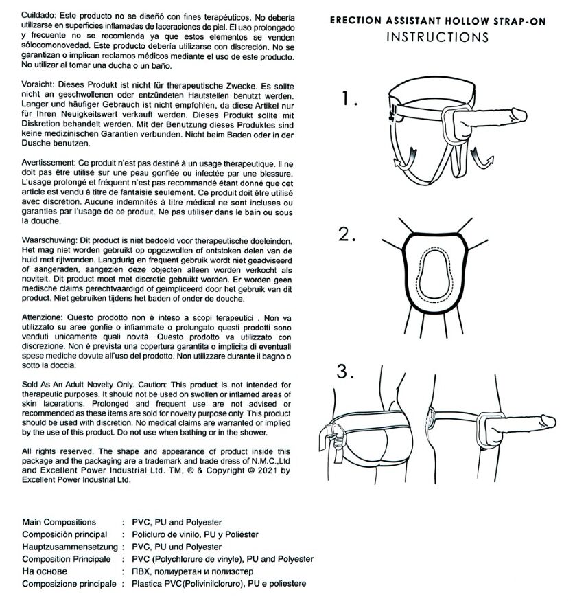 Страпон - Erection Assistant Hollow Strap-On