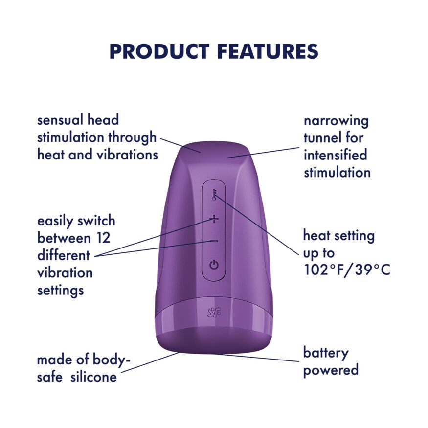 Мастурбатор Satisfyer Men Heat Vibration Battery Series имитатор минета, подогрев и вибрация