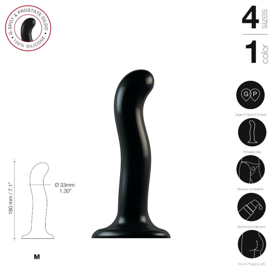 Насадка для страпона Strap-On-Me P&amp;G-Spot Dildo, силикон, размер M