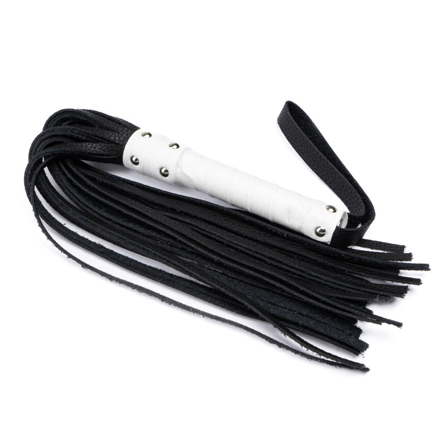 Флогер з комбінованої шкіри Flirty COMBO Leather - Black &amp; White, BM-00029