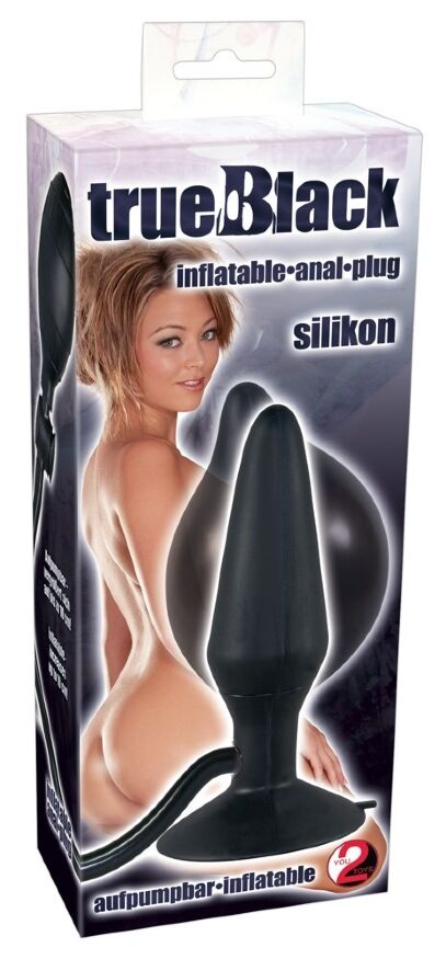 Анальна пробка з накачкою - True Black Silikon Pump Plug