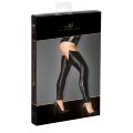 Чулки со вставкой винил F196 Noir Handmade XL
