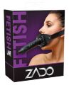 Кляп ZADO FETISH з регульованим чорним шкіряним ремінцем на голову та знімним зовнішнім фалоімітатором