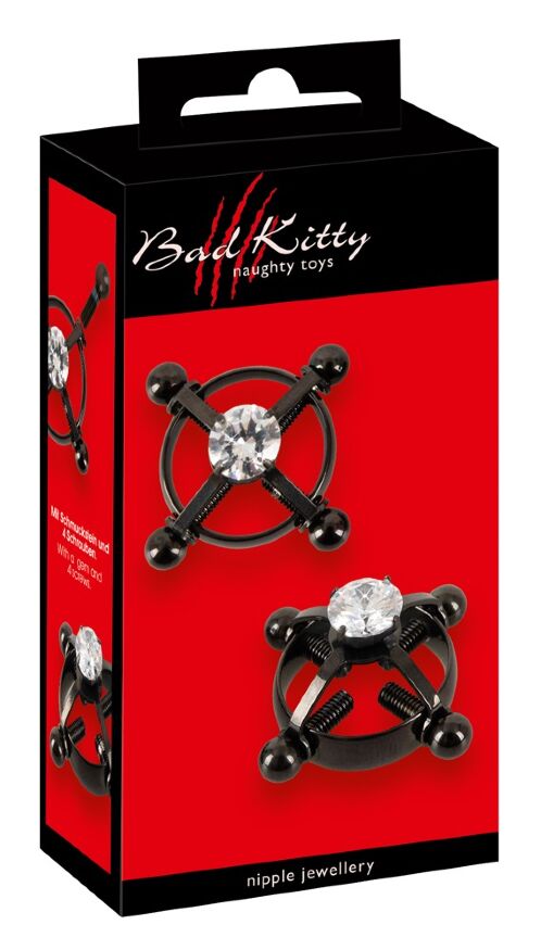 Вишукані затискачі для сосків - Bad Kitty Nipple Jewellery