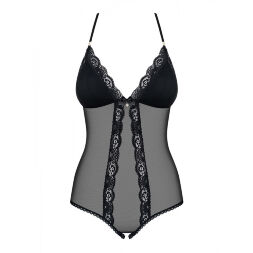 Боді із прозорої сіточки Obsessive 841-TED-1 з відкритим доступом, чорний, S/M