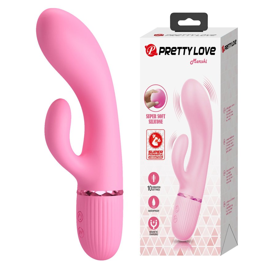 Вибратор-кролик PRETTY LOVE Marski розовый, 18 х 3.6 см