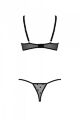 Эротический комплект Passion MARINA SET WITH OPEN BRA, L/XL, black, открытые чашки