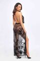 Сукня Noir Handmade F312 Divinity, XXL, black, прозора, до підлоги, відкрита спина, розріз збоку