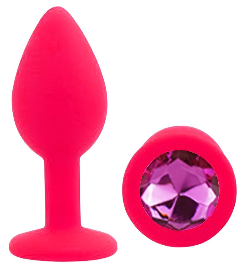 Силиконовая анальная пробка EGZO - Silicone Pink Round Plug Rose, size S
