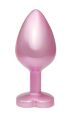 Анальна пробка з кристалом EGZO - Pink Perl Heart Plug Blue, size S