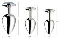 AG375-Medium Анальная пробка, M, с радужным камнем, металлическая