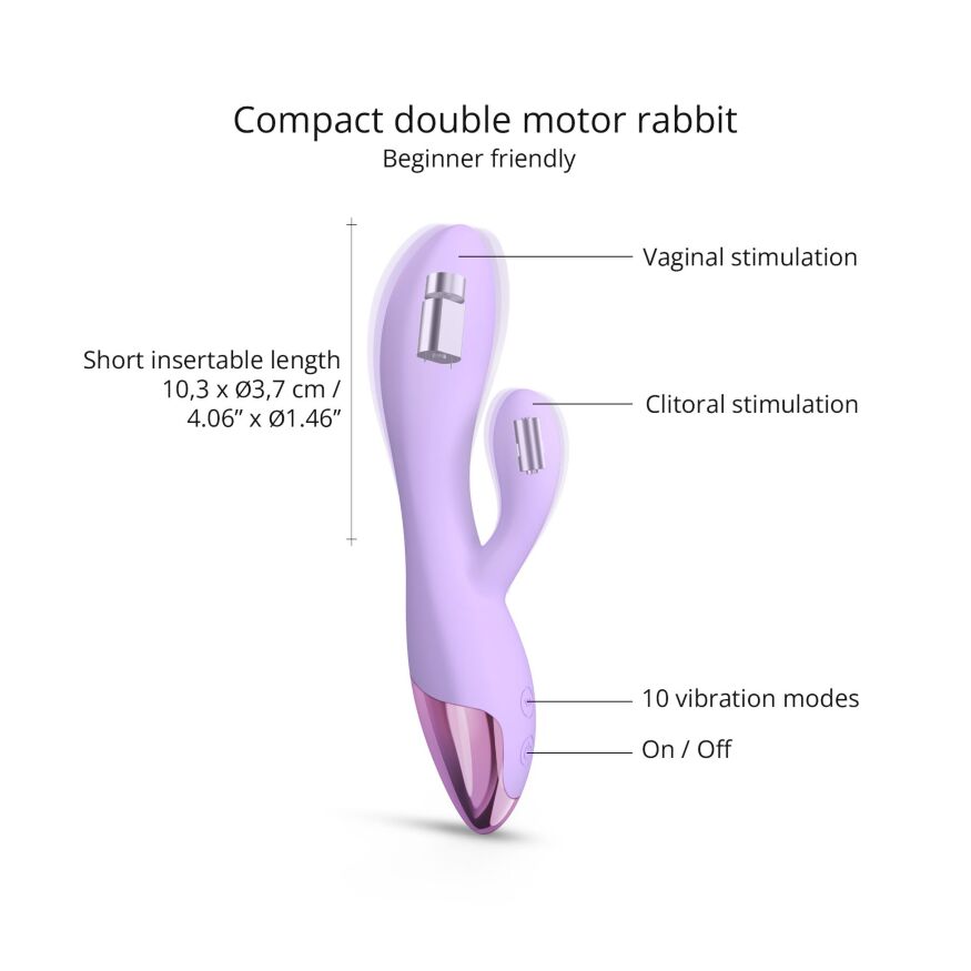 Вибратор-кролик Love To Love FUNKY BUNNY - VIVA MAUVE 10,3х3,7 см (сиреневый)