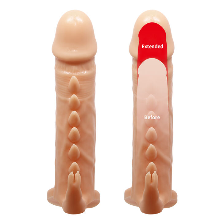 Закрита подовжуюча насадка на пеніс з петлею для мошонки Pretty Love Emmitt Penis Sleeve Flesh